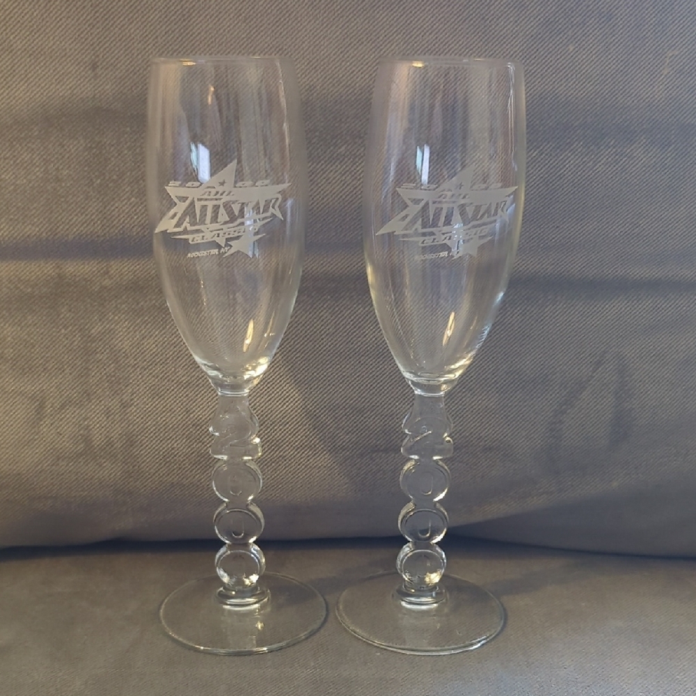 Vintage 2000 AHL All Star Champagne Flutes
